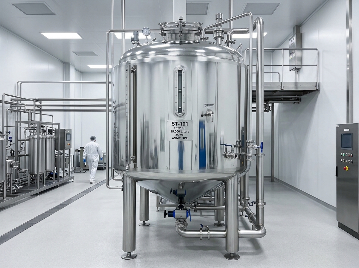 cGMP Stainless Steel Pharma Storage Tank Manufacturer Vatva GIDC Ahmedabad - JMEF