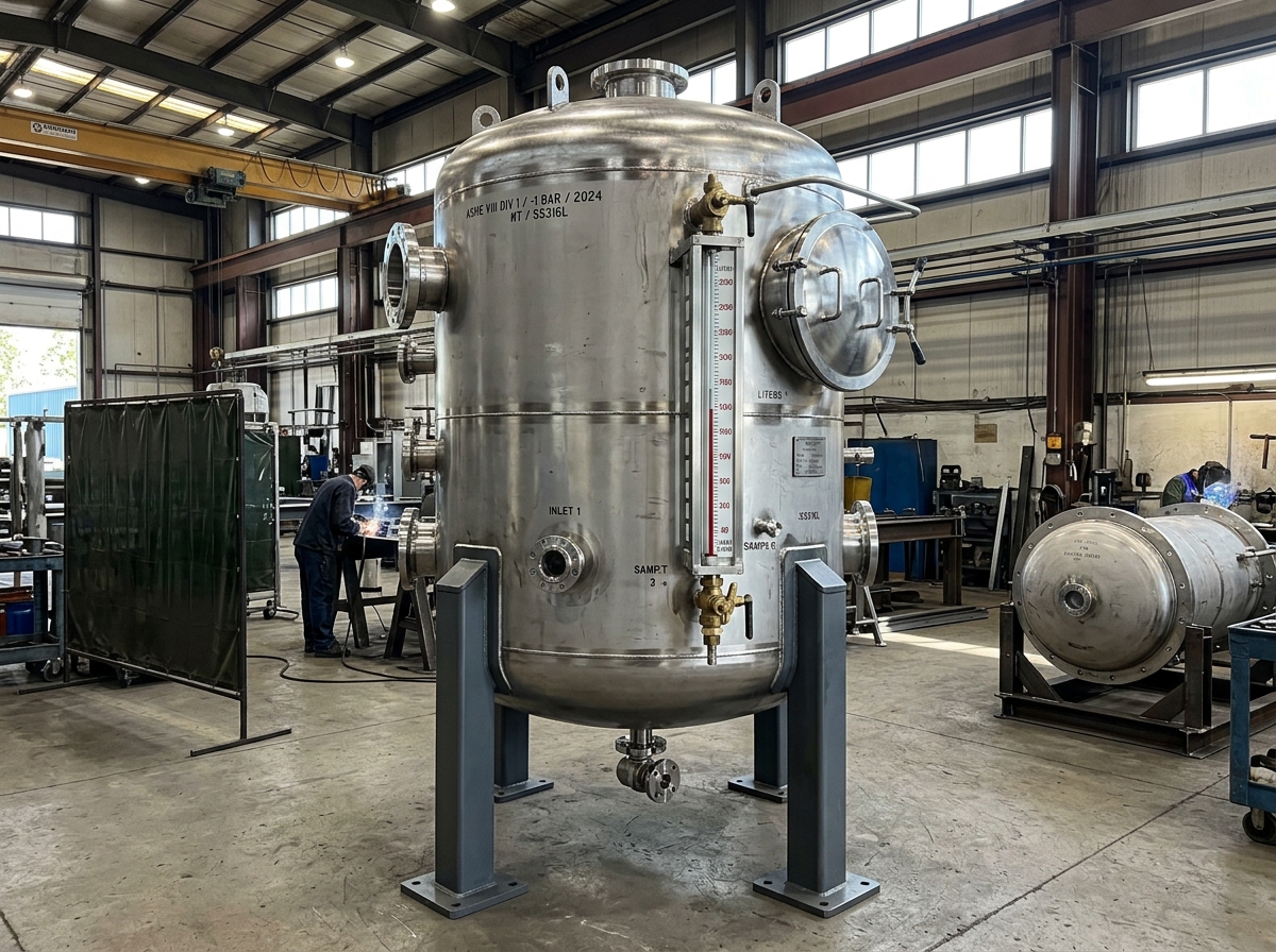 Vacuum Receiver & Solvent Trap Tank Manufacturer Vatva GIDC Ahmedabad - JMEF